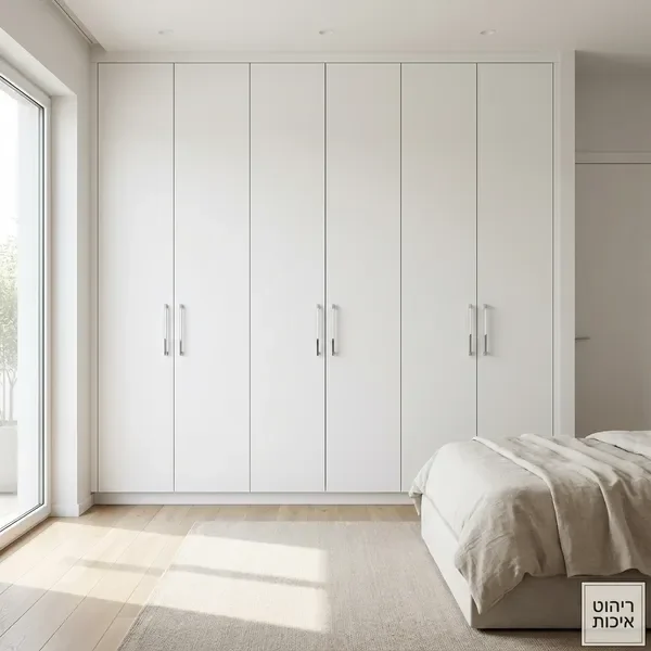 ארון בגדים 6 דלתות מינימליסטי לבן